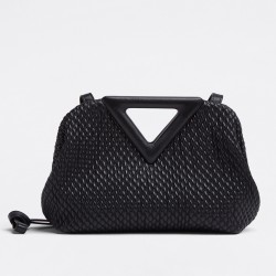 Bottega Veneta Small Point Bag In Black Quilted Leather 792