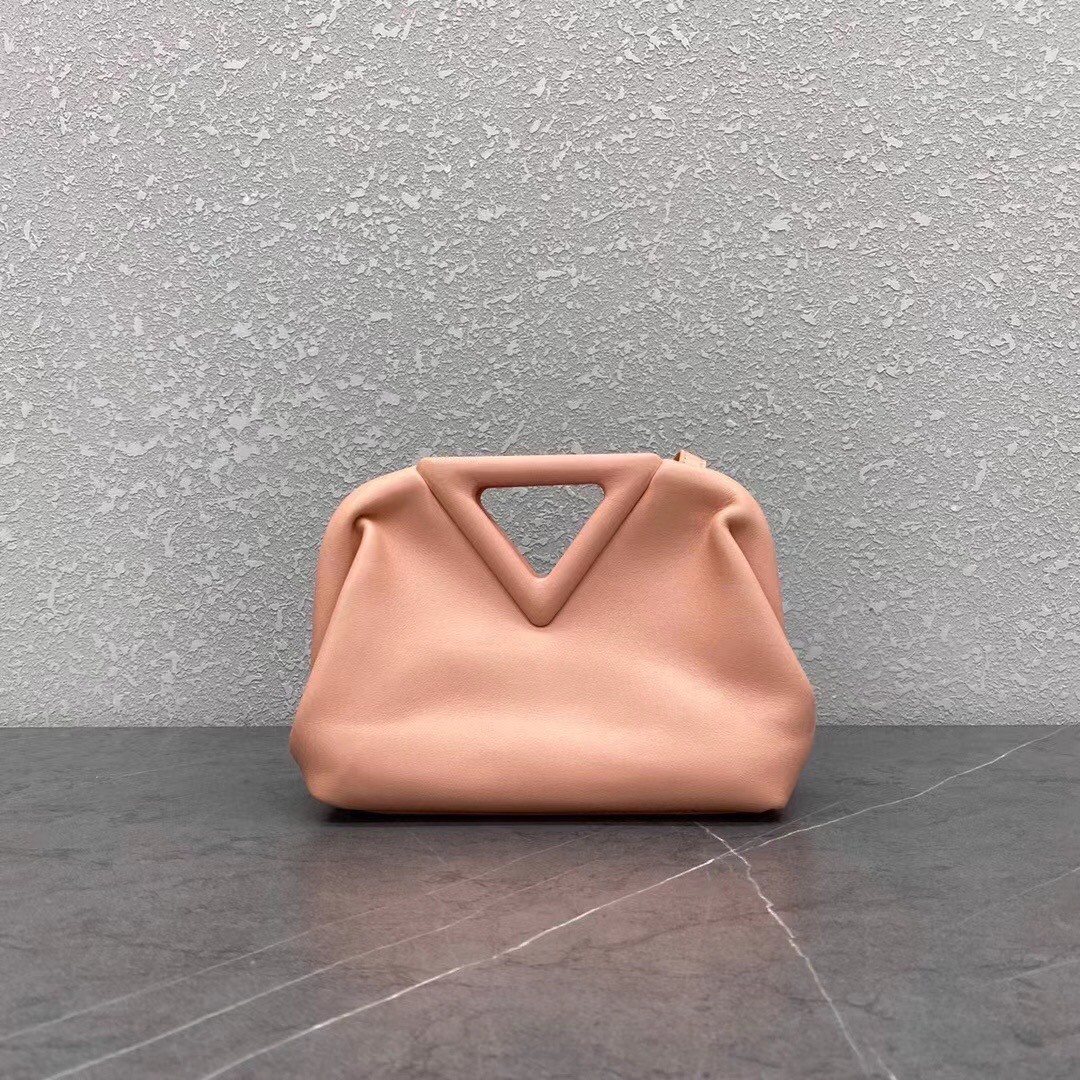 Bottega Veneta Small Point Top Handle Bag In Peachy Leather 980