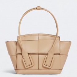 Bottega Veneta Mini Arco Bag In Beige Intrecciato Calfskin 014