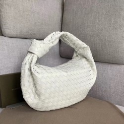 Bottega Veneta Large BV Jodie Bag In White Woven Leather 046