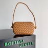 Bottega Veneta Knot Minaudiere On Strap In Camel Intreccio Lambskin 074