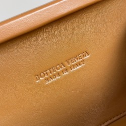 Bottega Veneta Knot Minaudiere On Strap In Camel Intreccio Lambskin 074