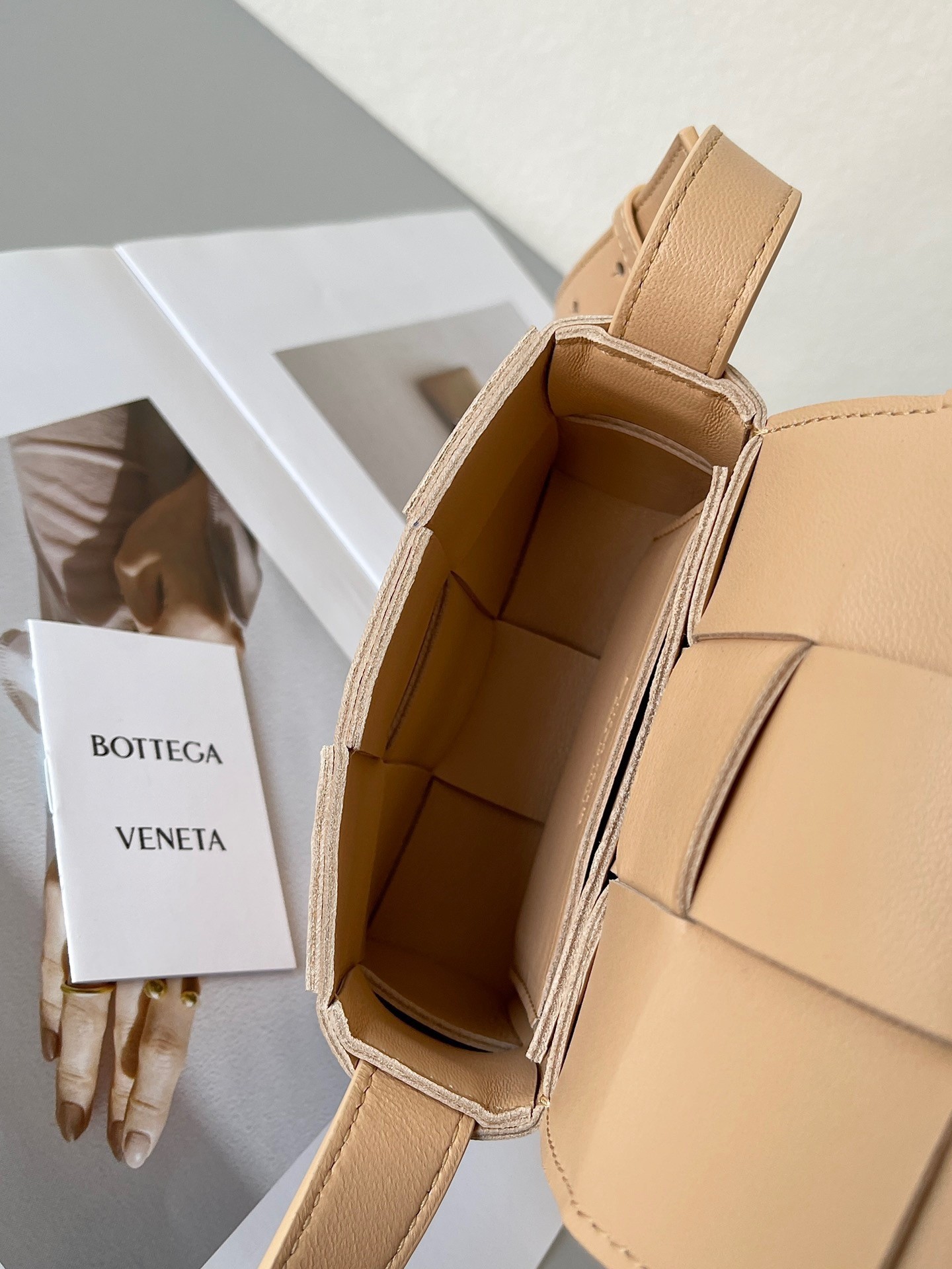 Bottega Veneta Candy Cassette Bag In Almond Lambskin 113