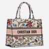 Dior Small Book Tote In Multicolor Rosa Mutabilis Embroidery 005