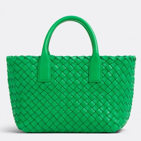 Bottega Veneta Mini Cabat Bag In Parakeet Intrecciato Lambskin 229