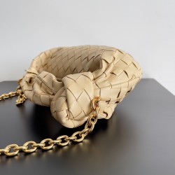 Bottega Veneta Mini Jodie Chain Bag In Porridge Intrecciato Lambskin 302