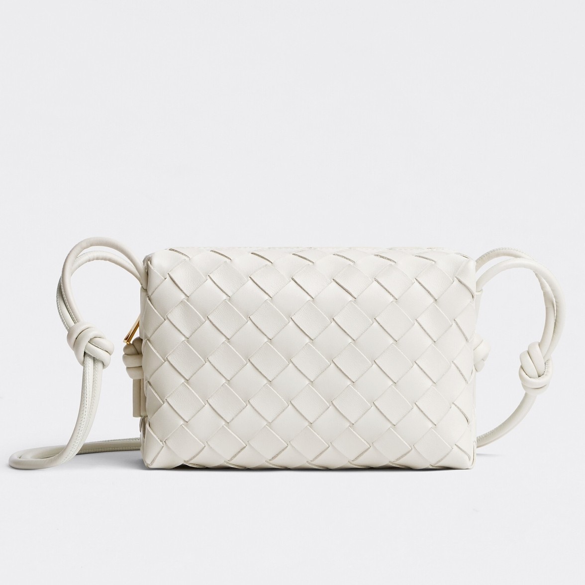 Bottega Veneta Loop Mini Bag In White Intrecciato Lambskin 325