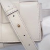 Bottega Veneta Cassette Belt Bag In White Intrecciato Leather 356