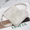 Bottega Veneta Cassette Belt Bag In White Intrecciato Leather 356