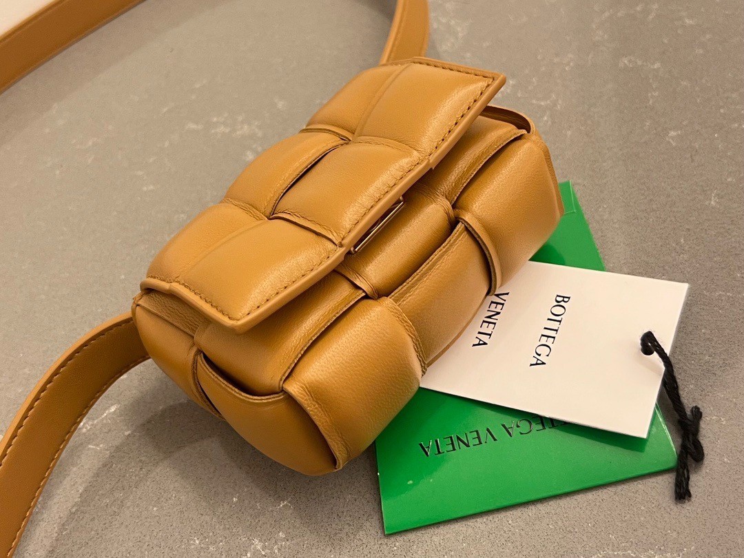 Bottega Veneta Candy Padded Cassette Bag In Camel Lambskin 371