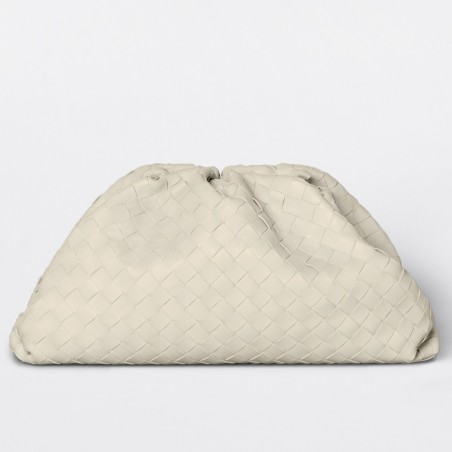 Bottega Veneta The Pouch Clutch In Plaster Intrecciato Leather 422