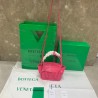 Bottega Veneta Mini Arco Bag In Pink Intrecciato Leather 523