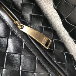 Bottega Veneta Large BV Jodie Bag In Black Woven Leather 162