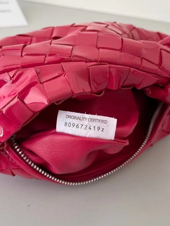 Bottega Veneta BV Jodie Mini Bag In Red Intrecciato Patent Leather 856