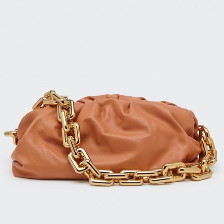 Bottega Veneta The Chain Pouch In Clay Calfskin 964