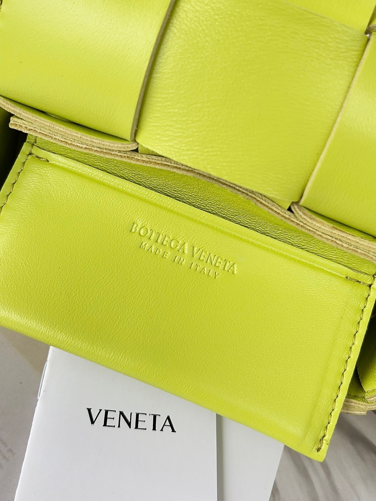 Bottega Veneta Candy Cassette Bag In Acid Kiwi Lambskin 979