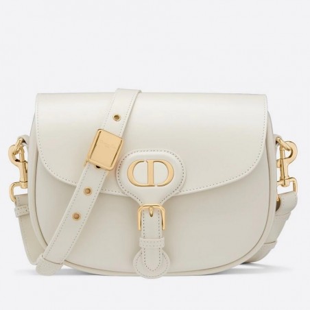 Dior Medium Bobby Bag In White Calfskin 473