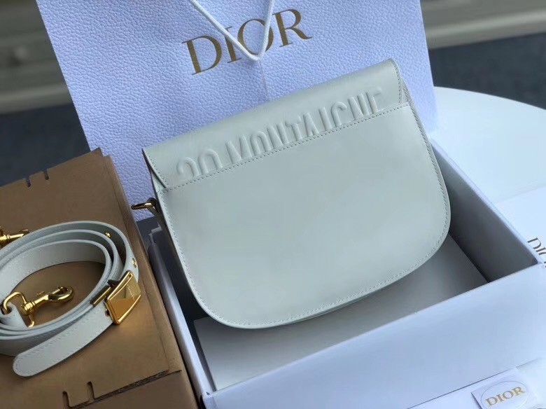 Dior Medium Bobby Bag In White Calfskin 473