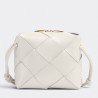 Bottega Veneta Mini Cassette Camera Bag In White Lambskin 284