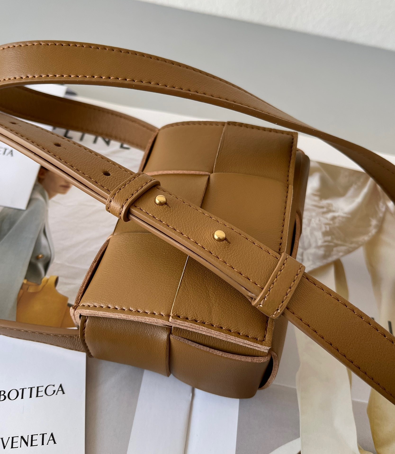 Bottega Veneta Candy Cassette Bag In Acorn Lambskin 317