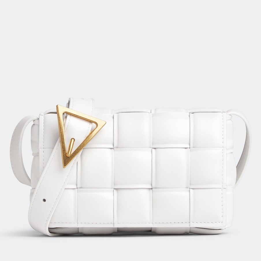 Bottega Veneta Small Padded Cassette Bag In White Lambskin 387