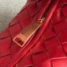 Bottega Veneta Mini BV Jodie Bag In Red Woven Leather 453