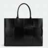 Bottega Veneta Large Arco Tote Bag In Black Intrecciato Calfskin 746