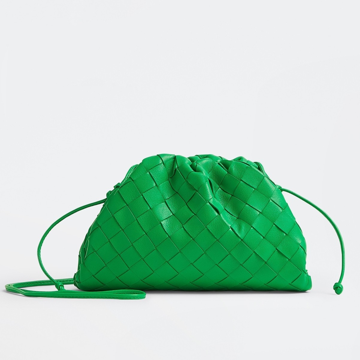 Bottega Veneta Mini Pouch In Green Intrecciato Lambskin 791