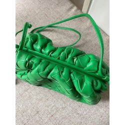 Bottega Veneta Mini Pouch In Green Intrecciato Lambskin 791