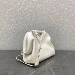 Bottega Veneta Small Point Top Handle Bag In White Leather 933