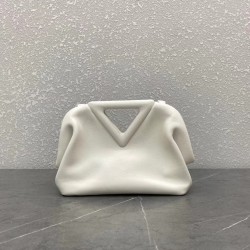 Bottega Veneta Small Point Top Handle Bag In White Leather 933