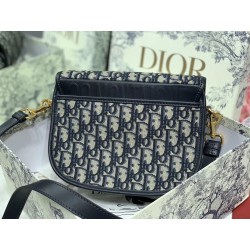 Dior Medium Bobby Bag In Blue Dior Oblique Canvas 613