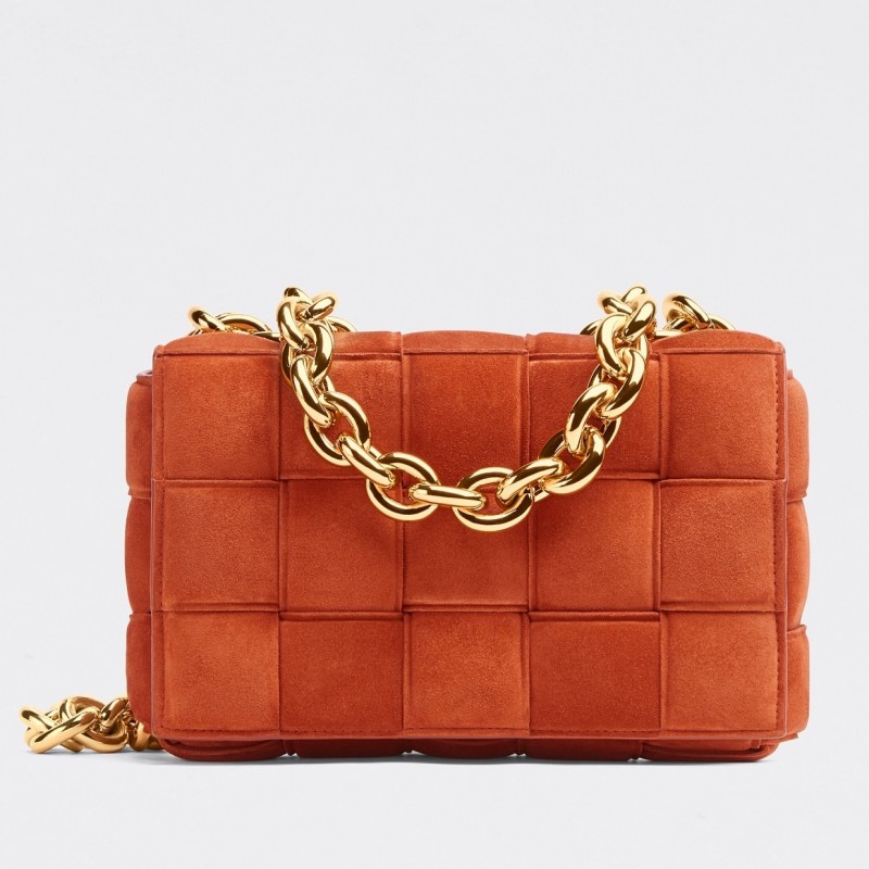 Bottega Veneta Chain Cassette Bag In Maple Suede 091