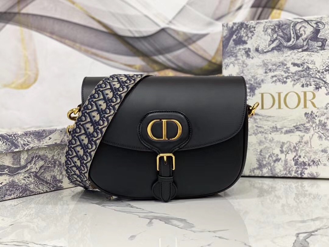 Dior Large Bobby Bag In Black Calfskin 654