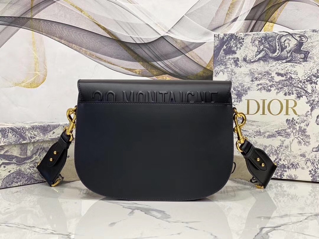 Dior Large Bobby Bag In Black Calfskin 654