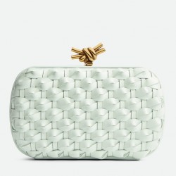 Bottega Veneta Knot Minaudiere Clutch In Glacier Intreccio Leather 474