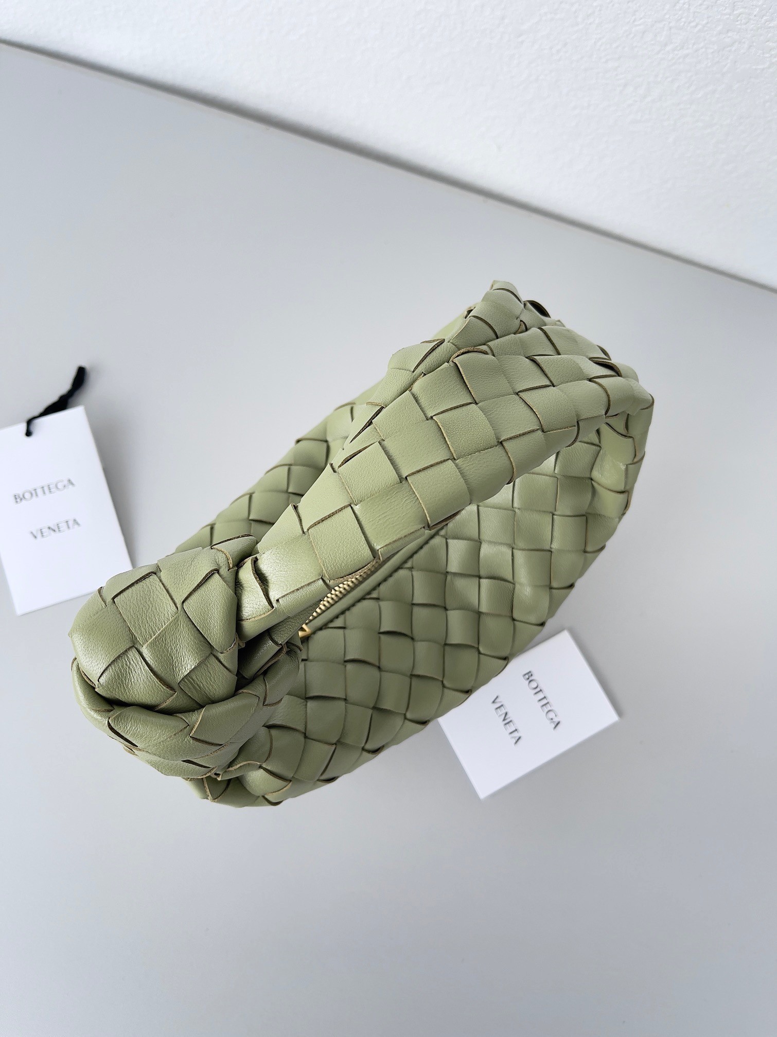 Bottega Veneta BV Jodie Mini Bag In Travertine Intrecciato Lambskin 670