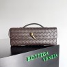 Bottega Veneta Andiamo Clutch with Handle in Fondant Intrecciato Lambskin 728