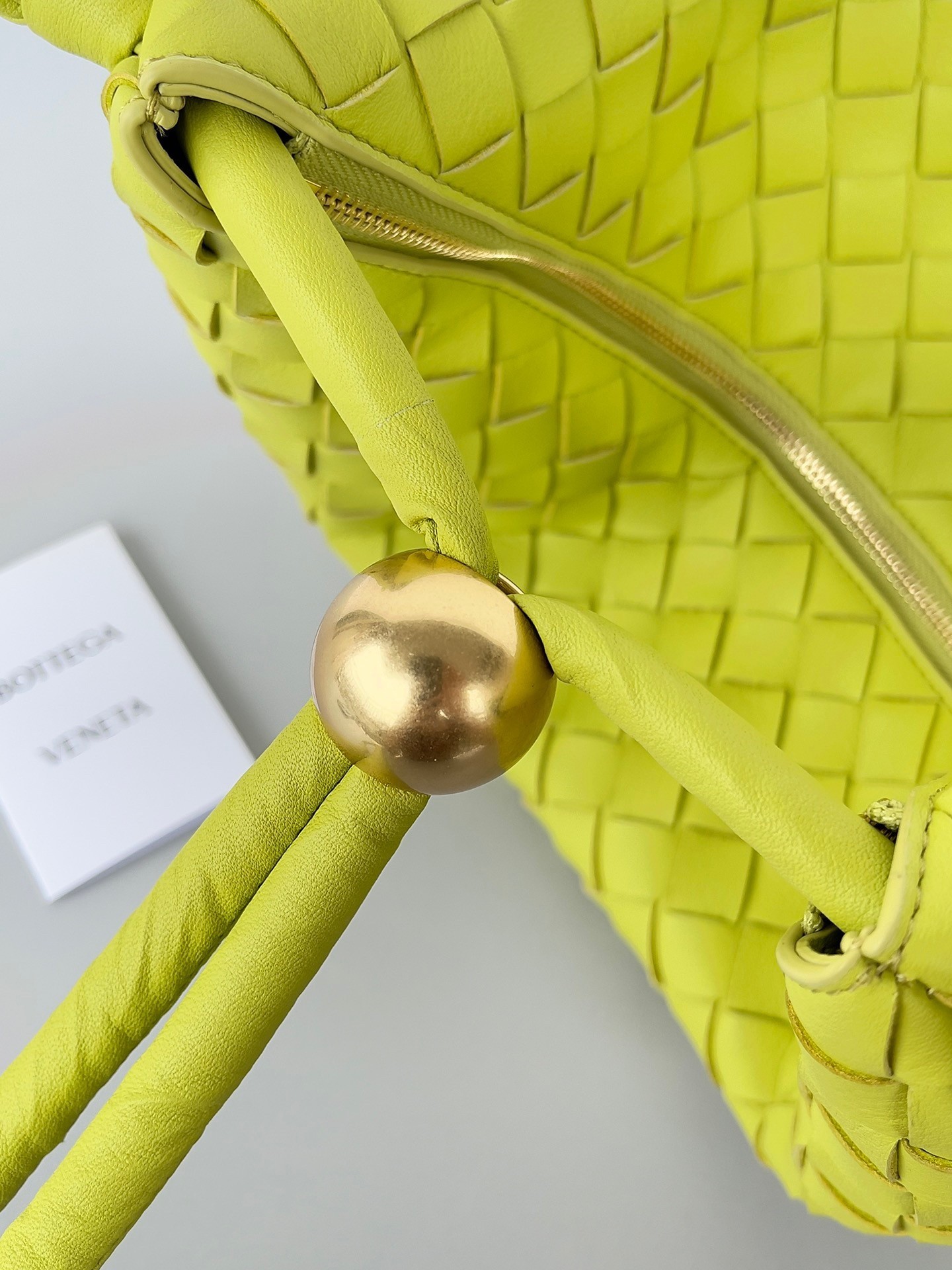 Bottega Veneta Turn Bag In Acid Kiwi Intrecciato Lambskin 940