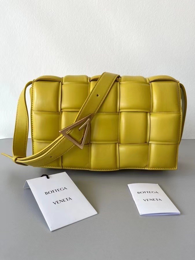 Bottega Veneta Padded Cassette Bag In Yellow Lambskin 459