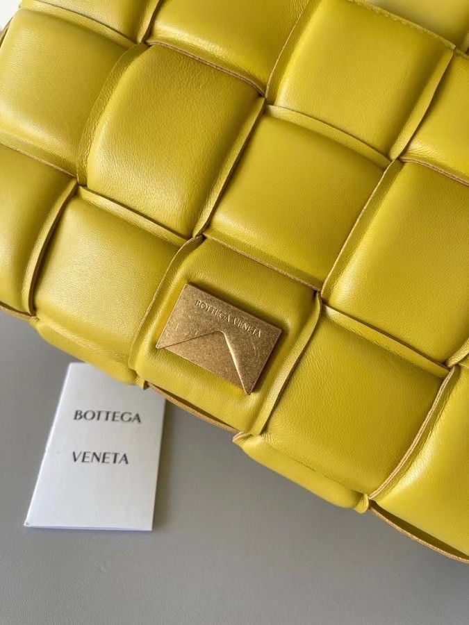 Bottega Veneta Padded Cassette Bag In Yellow Lambskin 459