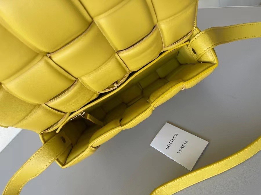 Bottega Veneta Padded Cassette Bag In Yellow Lambskin 459