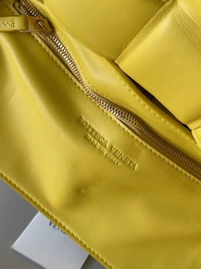 Bottega Veneta Padded Cassette Bag In Yellow Lambskin 459