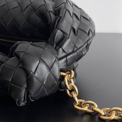 Bottega Veneta Mini Jodie Chain Bag In Black Intrecciato Lambskin 520