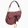 Dior Saddle Bag In Bordeaux Oblique Jacquard Canvas 164