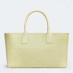 Bottega Veneta Cabat Medium Bag In Lemon Intrecciato Lambskin 295