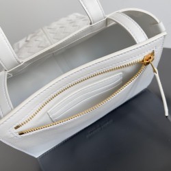 Bottega Veneta Small Flip Flap Bag in White Intrecciato Lambskin 340