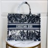 Dior Book Tote Bag In Blue Palm Tree Toile de Jouy Embroidery 984