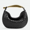 Bottega Veneta Small Sardine Bag In Black Intrecciato Lambskin 424