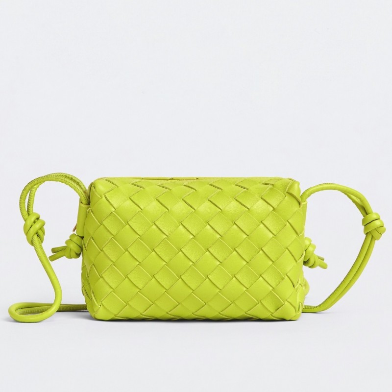 Bottega Veneta Loop Mini Bag In Kiwi Intrecciato Lambskin 104